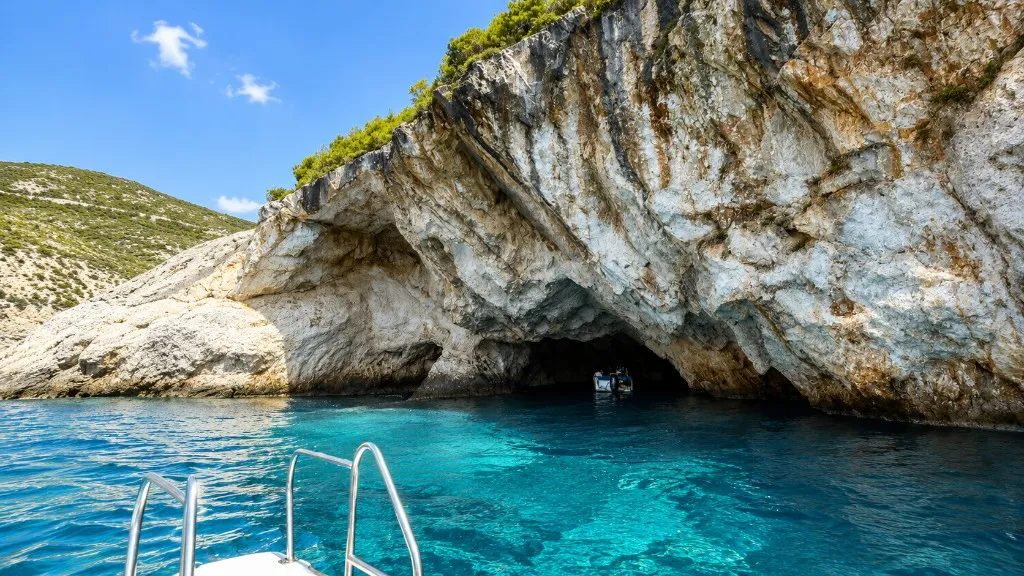 Sea cave and turquoise waters on a Zakynthos boat trip
